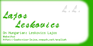 lajos leskovics business card